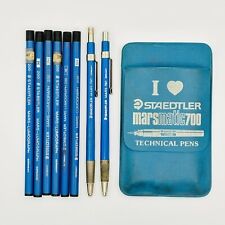 Vtg 2 Staedtler Mars 780 Mechanical Drafting Pencils, Lead, and Pocket Protector picture