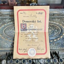 Antique Certificate of Residence Domovsky List Document Original 1914 Domicile picture