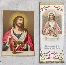 LOT of 2 ANTIQUE CHROMOS~JESUS and Eucharist picture