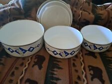 3 Pillsbury Doughboy Ceramic On Steel Bowls .75/1.25/1.75Qt - 2000 With Lids picture