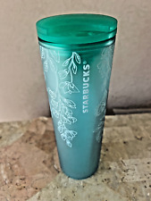 STARBUCKS Spring 2024 - TEAL BUTTERFLIES & FLOWERS - 16 Oz Tumbler - NWT picture