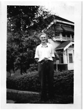 YOUNG MAN IN YARD,CALUMET,MICHIGAN,1939.VTG 3.5