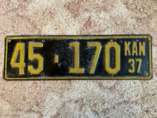 1937 Kansas License Plate picture