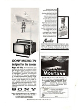 1963 Print Ad Sony Micro-TV Designed for the Traveler Weighs Only 8 Lbs 25 trans picture