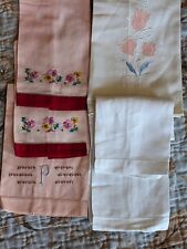 VTG Guest Hand Towels ,Handkerchief, Embroidered  By Hand, Mix Of 6 Pieces  picture
