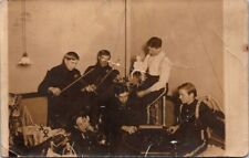RPPC Postcard Members of Band Play Violins Trumpet Puppet Board Game       12478 picture