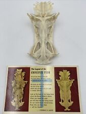 Vintage Skull Bone Legend of The Crucifix Fish Jesus Christ Postcard Catholic picture