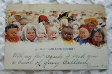 antique Postcard Who Said Race Suicide children National Art Company ca 1907 picture