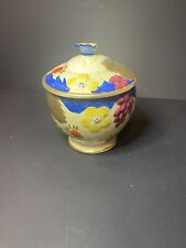 art deco burleigh ware jam / preserve pot hand painted gilts vibrant colour L@@K picture