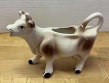 Vintage German Ceramic Brown Cow Cream Pitcher picture