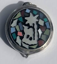 Vintage Reuven Judaica Mosaic Silver Sterling 925 Locket Prayer Box Pendant picture