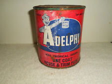 Vintage ADELPHI Paint Advertising 1 Qt Tropical Green H30 Used 1950's picture