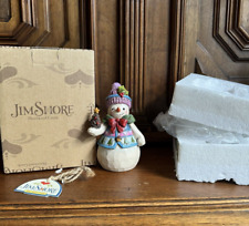 Retired NIB Jim Shore 2013 Pinecones and Holly Snowman picture