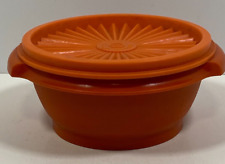 Vintage Tupperware Servalier Bowl 1323-1 with Lid 812-17 Orange picture