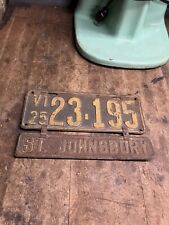 Vintage Old Rare 1925 25 ST Johnsbury Vermont VT Vanity Topper License Plate Tag picture
