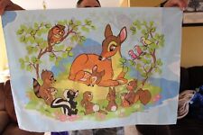 Vintage 70's 80's Walt Disney Bambi Twin or Double sheet set flat, fitted pillow picture
