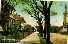 Vintage Postcard 4x6- ROSENBERG AVE, GALVESTON, TX. picture