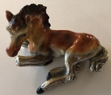 HORSE FOAL VERY UNIQUE DESIGNED & HANDCRAFTED IN ROME-GLAZED PEWTER-2002 picture
