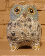 VTG 1971-1974 LLADRO Little Eagle Owl Retired Bird Teal Green Black Gold Yellow picture