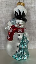 Blown Glass Saluting Snowman Christmas Ornament Rite Aid Home For The Holidays picture