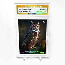 GREAT HORNED OWL A Portrait Card 2023 GleeBeeCo Holo Creatures #GHAP-L /49 picture