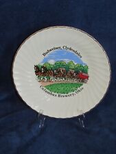 Budweiser Clydesdales Columbus Brewery, Ohio Plate 9.5 inch Gold Trim Excellent+ picture