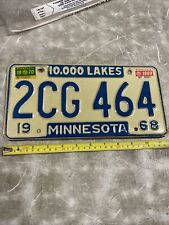 Vintage 1968 +69/70 Tab Minnesota License Plate 2CG 464 Chevy Dodge Man cave Tag picture