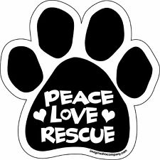 Peace Love Rescue Paw Magnet Dog Cat 5.5