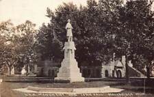 RPPC Stockbridge MI Michigan Town Hall Soldier Monument Photo Postcard c1911 picture