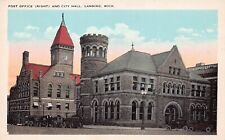 Lansing MI Michigan Post Office City Hall Courthouse 1920s Vtg Postcard A38 picture