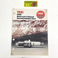 1981 NGK SPARK PLUGS RECOMMENDATION CHART FOR MOTORCYCLES MOPED BROCHURE picture