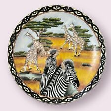 Oriental Accent Decorative Collector Plate Safari Giraffe, ￼Zebra 10” picture