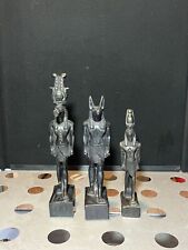 Rare Antique Egyptian God Statues Set Sobek, Thoth, And Anubis picture