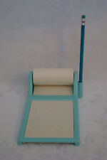 Vintage 1960s Wall Mount or Desktop Paper Roll Notepad Pencil Holder ~ Turquoise picture