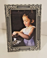 2x3 Antique Style Silver Mini Rose Flower Floral Ornate Picture Photo Frame picture