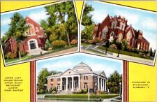 Vintage Multi-view Postcard Churches of Sylacauga AL Alabama               F-422 picture
