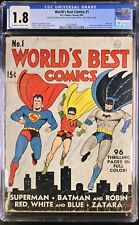 World's Best Comics #1 CGC 1.8 (1941) Golden Age Batman & Superman Story DC picture