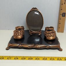 Vintage Copper Newborn Infant Baby Girl Shoes with Photo Frame Decor picture