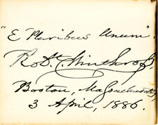ROBERT C. WINTHROP - AUTOGRAPH QUOTATION SIGNED 04/03/1886 picture