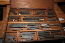 Lot of 54 Lathe Tool Bit Used Condition With Wood Case MO-Max, Kennametal, Rex picture
