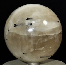 77mm 650g Black Tourmaline in Smoky Quartz Crystal Mineral Sphere Ball - India picture