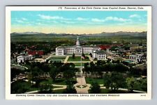 Denver CO-Colorado, Panorama City Buildings , Greek Theater, Vintage Postcard picture