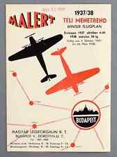 MALERT PRE-WAR AIRLINE TIMETABLE WINTER 1937/38 HUNGARY MALEV picture