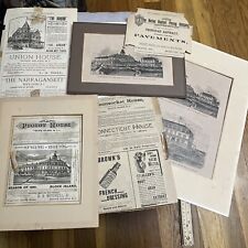 Vintage Lot of 6 Block Island RI Hotel House Ads: Pequot Union Woonsocket Adrian picture