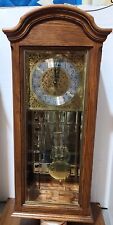 Vintage Howard Miller 613-571 Dual Chime Wall Clock Etched Beveled Glass picture