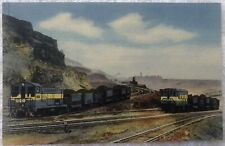 Hibbing Minnesota Diesel Trains Hull Rust Ore Mine Vintage Postcard picture