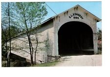 Vintage Rush County Indiana Moscow Covered Bridge Unposted Postcard #430 picture