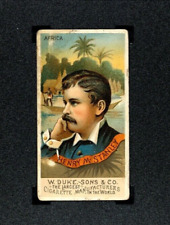 1888 HENRY STANLEY N76 W. Duke Sons & Co Great Americans Tobacco Card SGC 2 picture
