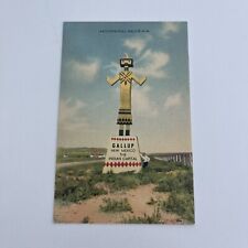 LINEN ROADSIDE Route 66 Postcard--NEW MEXICO--Gallup--Giant Katchina Doll Sign picture