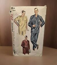 VTG 1950s Men's PAJAMAS & NIGHTSHIRT Sewing Pattern Size Small 32-36 Simplicity picture
